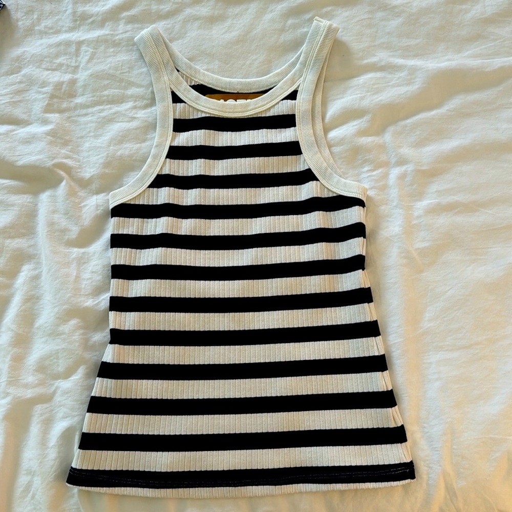 Mother Denim Chin up stripe tank size small